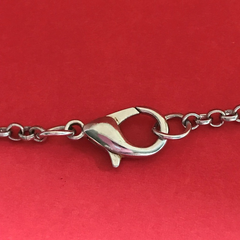 Heart EKG Silver Tone Pendant Necklace - Picture 4 of 4
